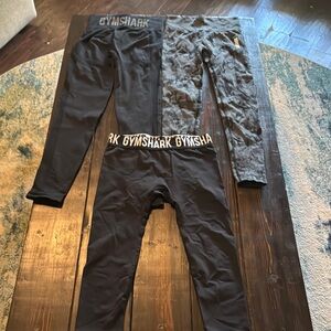 Gymshark Black and Gray Leggings/Compression Fit Bundle